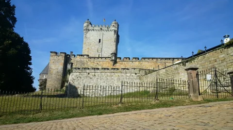 Entrance of Castle Bentheim in Bad Bentheim Stock Footage