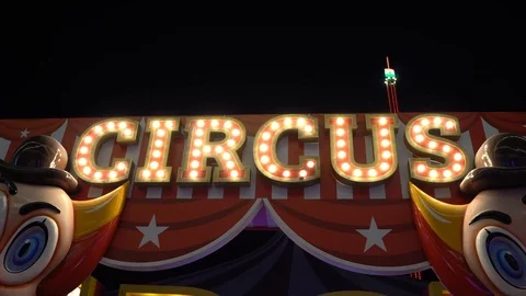 Entrance of a circus tent Stock Footage