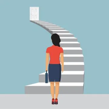 Entrance concept. Creative ideea. Startup. Look into future. Stock Illustration