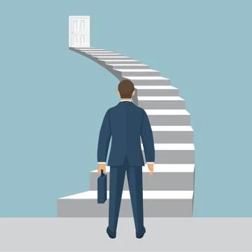 Entrance concept. Creative ideea. Startup. Look into future. Stock Illustration