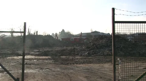 Entrance to construction site Stock Footage 1060389