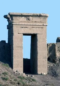 Entrance to the Dendera Temple complex Stock Photos