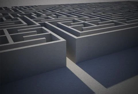Entrance to difficult maze puzzle Stock Illustration