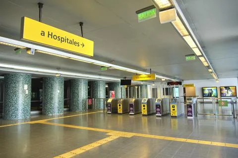 Entrance of Facultad de Derecho Subte station, H line of the Buenos Aires subway Stock Photos