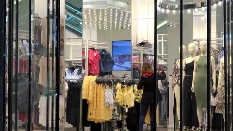 Entrance of the fashion store H M at He. Stock Video Pond5