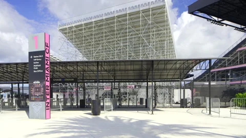 Entrance gates to Chase Stadium HDR 4k video Stock Footage 276441353