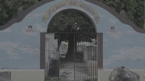 Entrance to a graveyard 스톡 동영상 301247296
