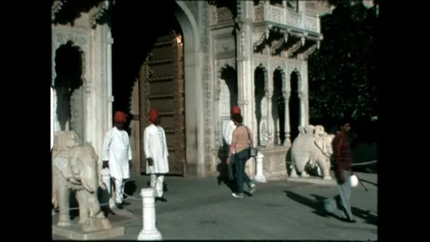 Entrance with Guards Stock Footage 276293230