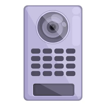 Entrance intercom icon cartoon vector. Video system Stock Illustration