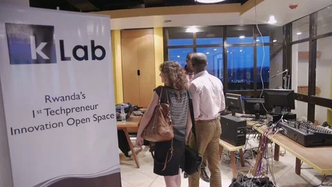 Entrance of kLab, an Open Space for IT Entrepreneurs in Kigali, Rwanda Stock-Footage 82350313