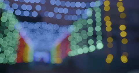Entrance lights in a function bokeh 4k Stock Footage 203566408