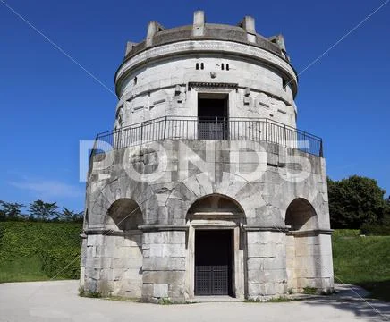 Entrance to the Mausoleum of Theoderic in Ravenna Italy Stock Photos