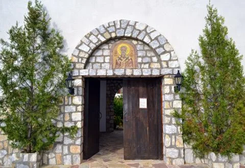 Entrance of a monastery Foto stock