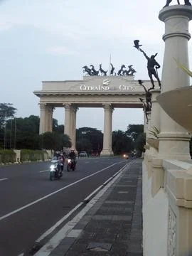 The Entrance of a Residential Complex in West Java Foto stock