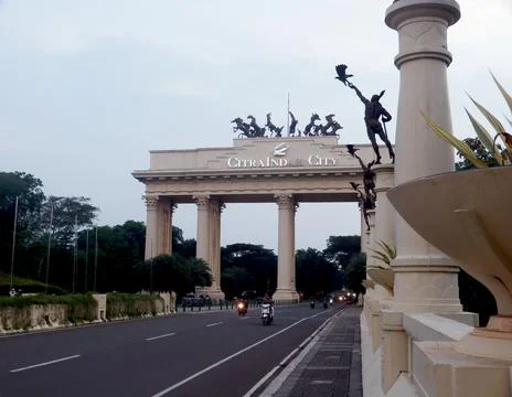 The Entrance of a Residential Complex in West Java 1 Stock Photos