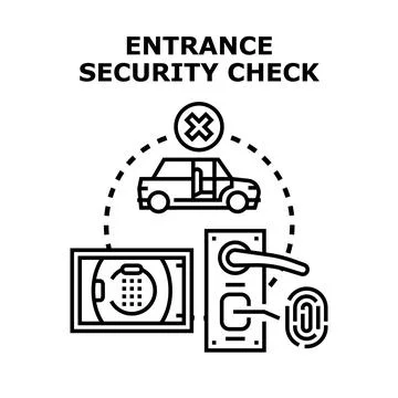 Entrance security check with access control security Stock Illustration