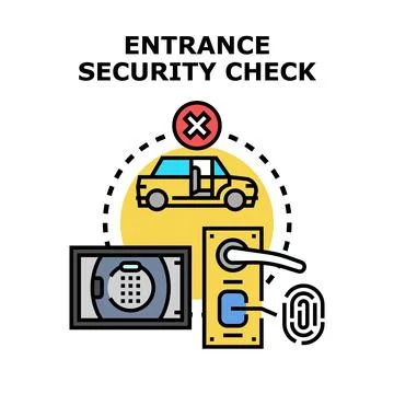 Entrance security check with access control security Stock Illustration