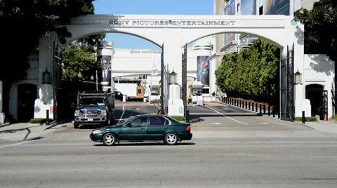 Entrance of Sony Pictures - California Stock Footage