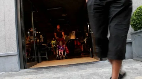 At the entrance of the store Stock Footage 42139792