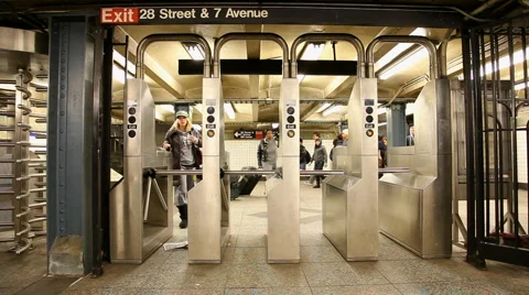 Entrance at Subway Station Stock Footage