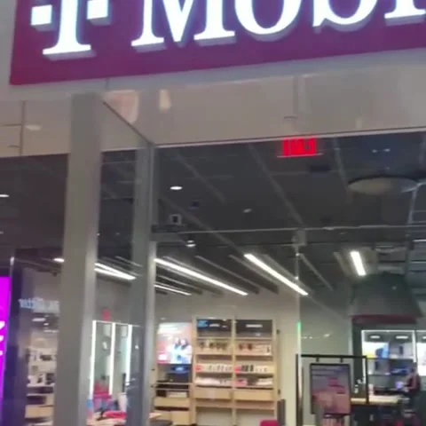 Entrance of  T-Mobile Store Inside  Shopping Mall, united states Stock Footage 199509007