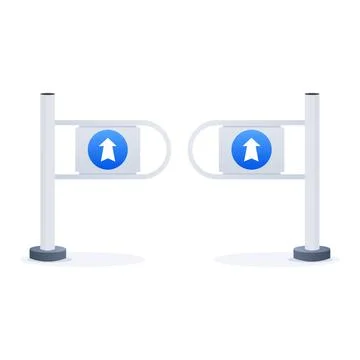 Entrance Turnstile Access Gate. Vector illustration. Stock Illustration