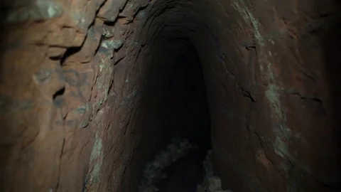 The entrance to the underground catacombs Stock Footage 75284706