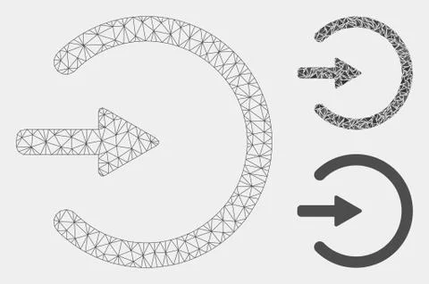 Entrance Vector Mesh Network Model and Triangle Mosaic Icon Stock Illustration