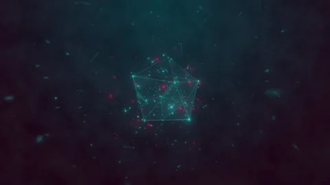 An entrancing abstract animation featuring a icosphere geometric shape Stock Footage 272686707