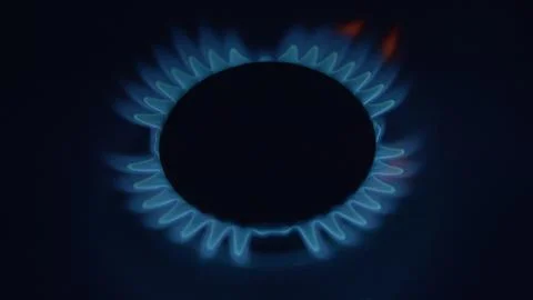 Entrancing and Captivating Blue Flame Patterns Dazzlingly Illuminate Your Gas St Stock Photos