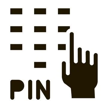 Entre pin code icon Vector Glyph Illustration Stock Illustration