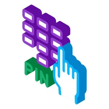 Entre pin code isometric icon vector illustration Stock Illustration