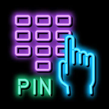 Entre pin code neon glow icon illustration Stock-Illustration