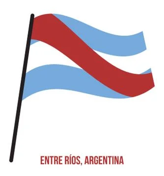 Entre Rios Flag Waving Vector Illustration on White Background. Stock Illustration