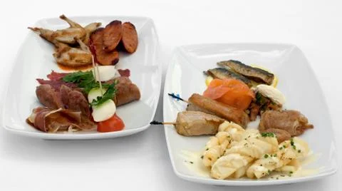 Entree Tasting Plates Stock Photos