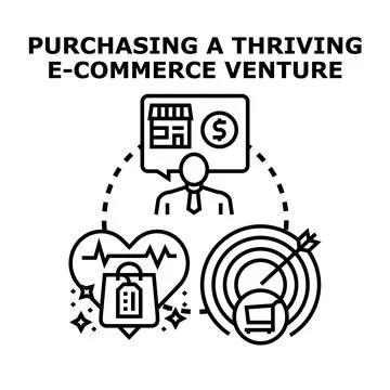 Entrepreneur analyzing e commerce purchasing and business goals Stock Illustration