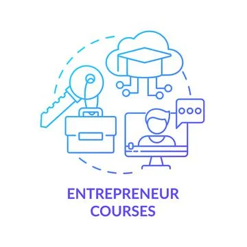 Entrepreneur courses blue gradient concept icon Stock Illustration