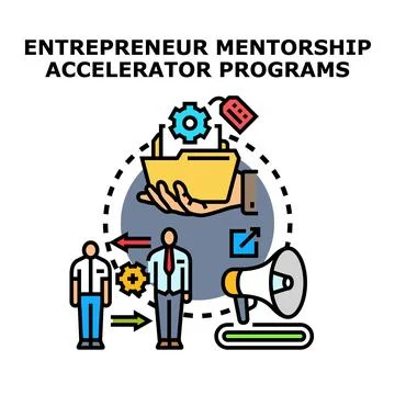 Entrepreneur mentorship accelerator programs concept vector Illustrazione stock