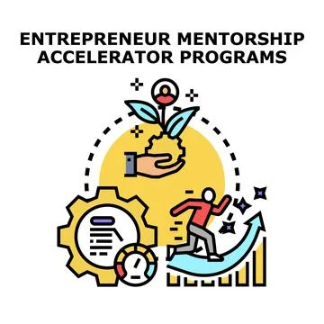 Entrepreneur mentorship accelerator programs concept illustration Stock Illustration