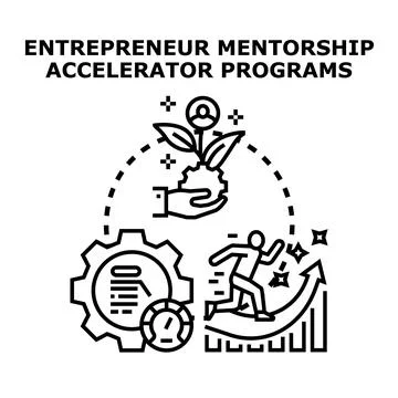 Entrepreneur mentorship accelerator programs concept illustration Stock Illustration