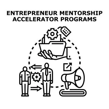Entrepreneur mentorship accelerator programs concept vector Stock Illustration