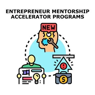 Entrepreneur mentorship accelerator programs vector concept Illustrazione stock