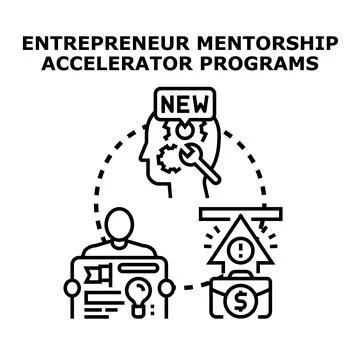 Entrepreneur mentorship accelerator programs vector concept イラスト素材