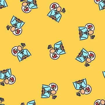 Entrepreneur scientist worker vector seamless pattern 스톡 일러스트