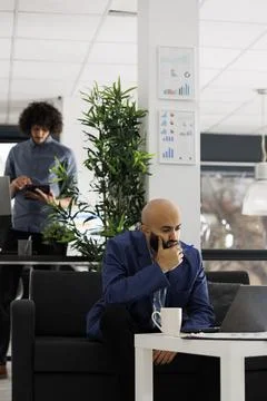 Entrepreneur thinking of solution to complex business development problem Stock Photos