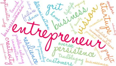 Entrepreneur Word Cloud Stock Illustration