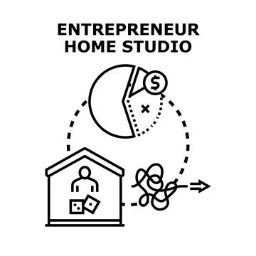 Entrepreneur working from home studio concept Stock-Illustration