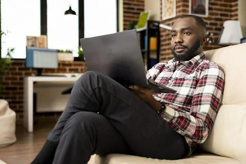 Entrepreneur working on startup project files from home Stock Photos