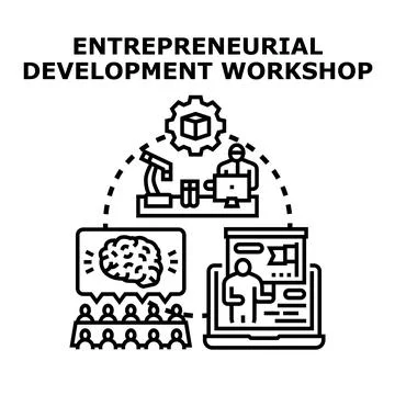 Entrepreneurial development workshop startup incubator business training Stock Illustration