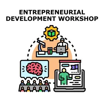 Entrepreneurial development workshop startup incubator business training Stock Illustration